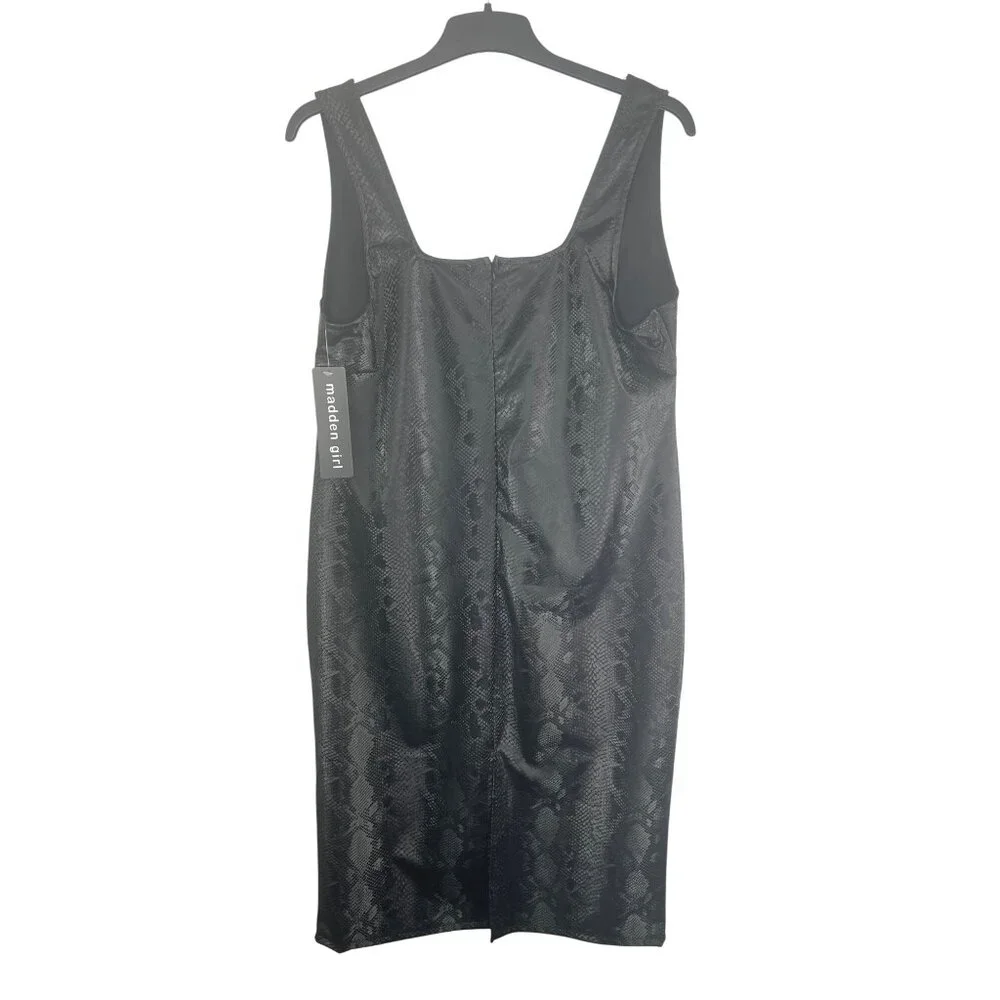 Madden Girl Black Faux Snakeskin Sleeveless Bodycon Dress 2X - Picture 3 of 14